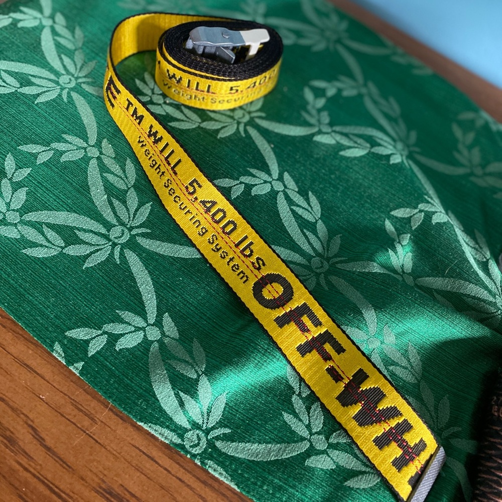 Off White Construction Tape Belt